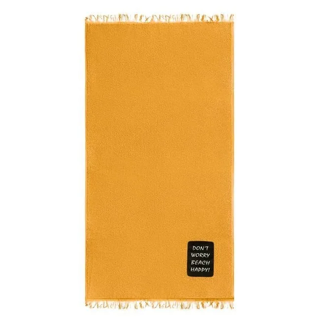 Peshqir plazhi pambuku ngjyrë mustard 90x170cm