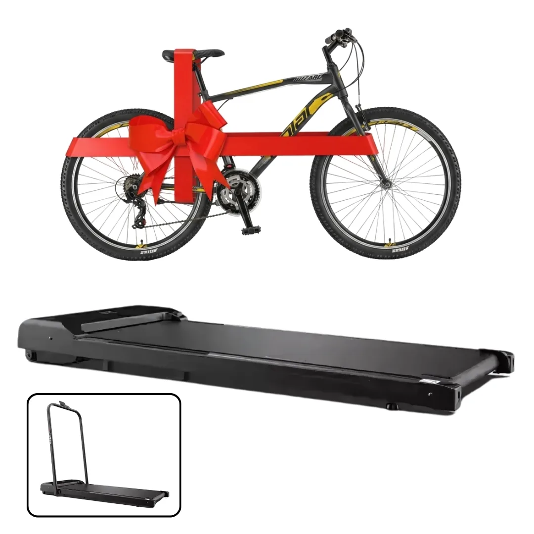 Pistë vrapimi për ecje me mbajtëse telefoni + Biçikletë POLAR WIZARD 3.0 V-BRAKE BLACK 26” FALAS