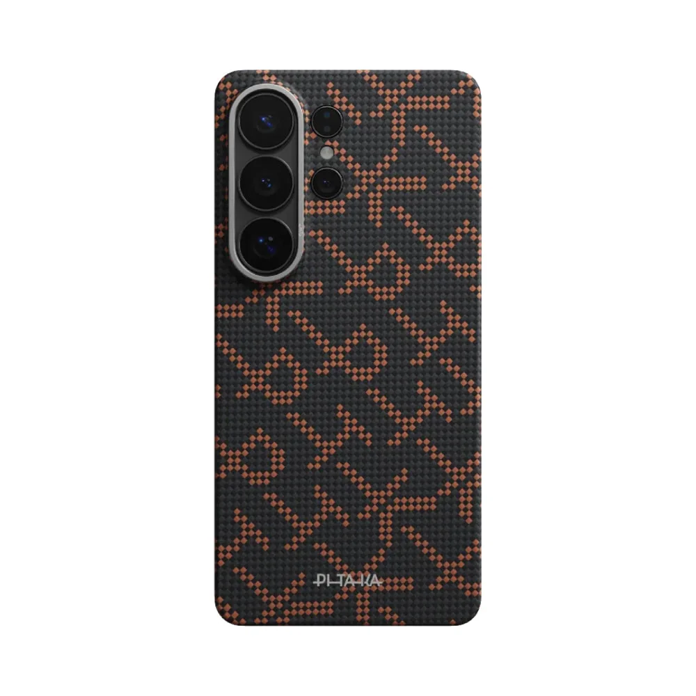 pitaka-leaping-orange-black-aaron-button-for-samsung-galaxy-s26-ultra