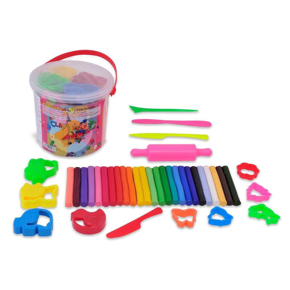 Set kovë me plasteline dhe forma 24 copë - 425g