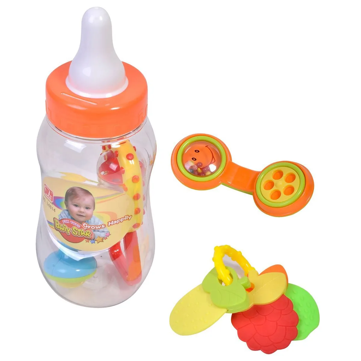 Set me biberon dhe stimulues dhëmbësh - 4 copë