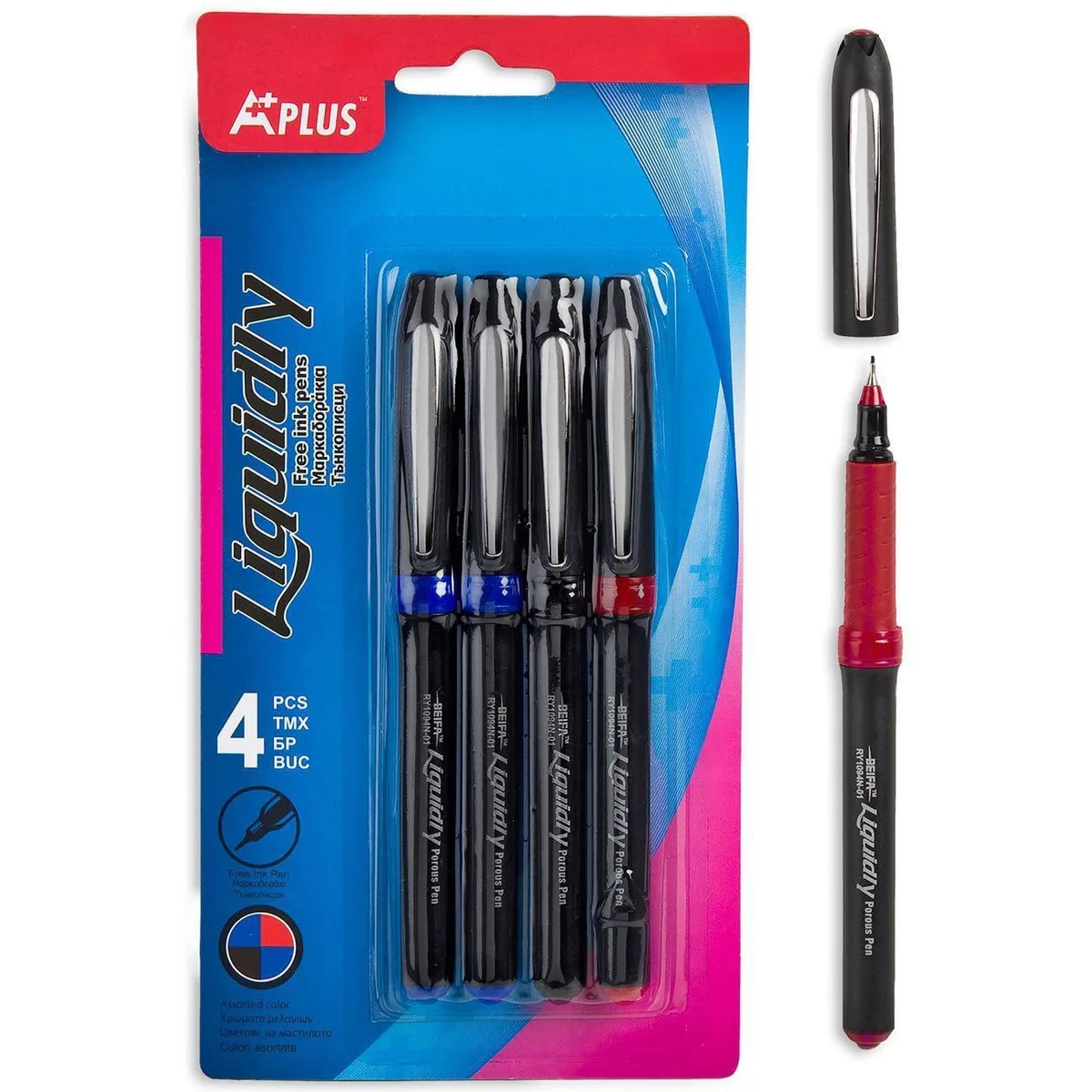 Stilolapsa aplus liquidly 2 blu 1 e zeze 1 e kuqe