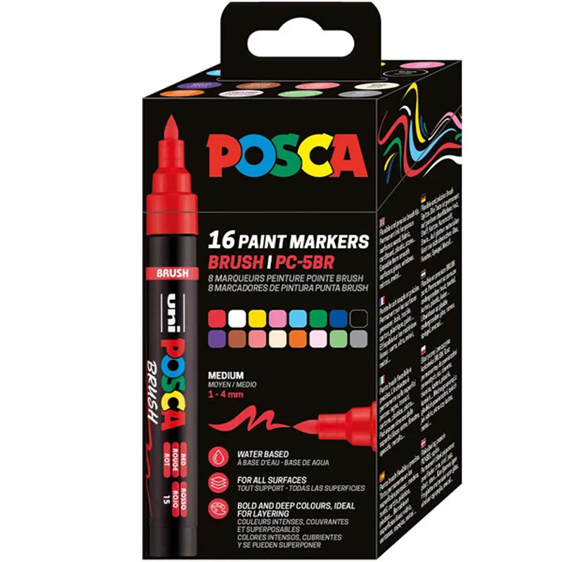 UNI?Marker?POSCA?GIFT?SET?NE?KUTI?16?PCS?BRUSH
