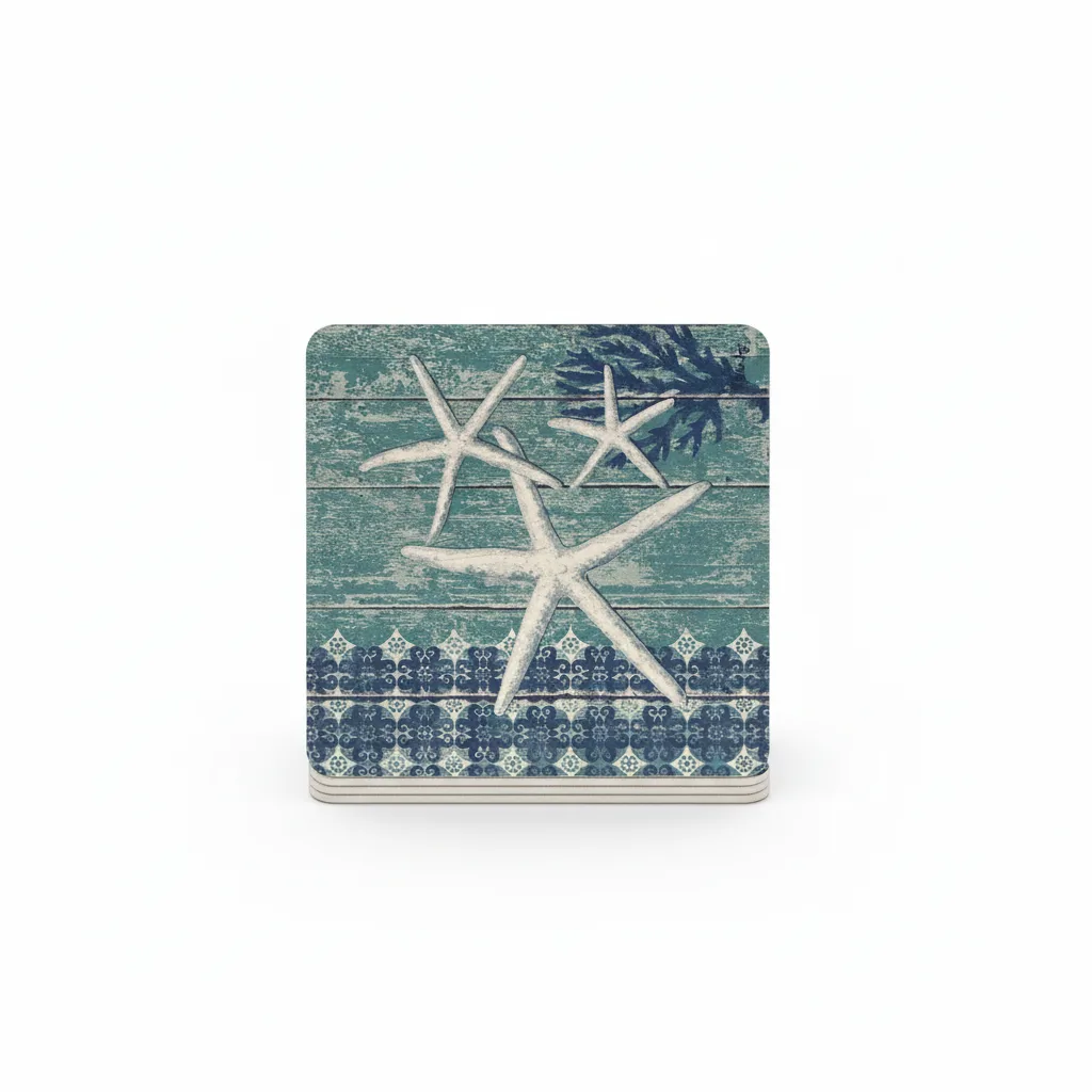 Coaster set / 10cm / Katror / Porcelan / Ilustrime guacke deti