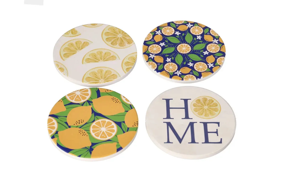 Coaster set / 10cm / Katror/ Porcelan / Verdhe HOME
