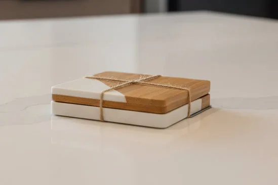 Coaster set / 10cm / Katrore / Marble / Dru
