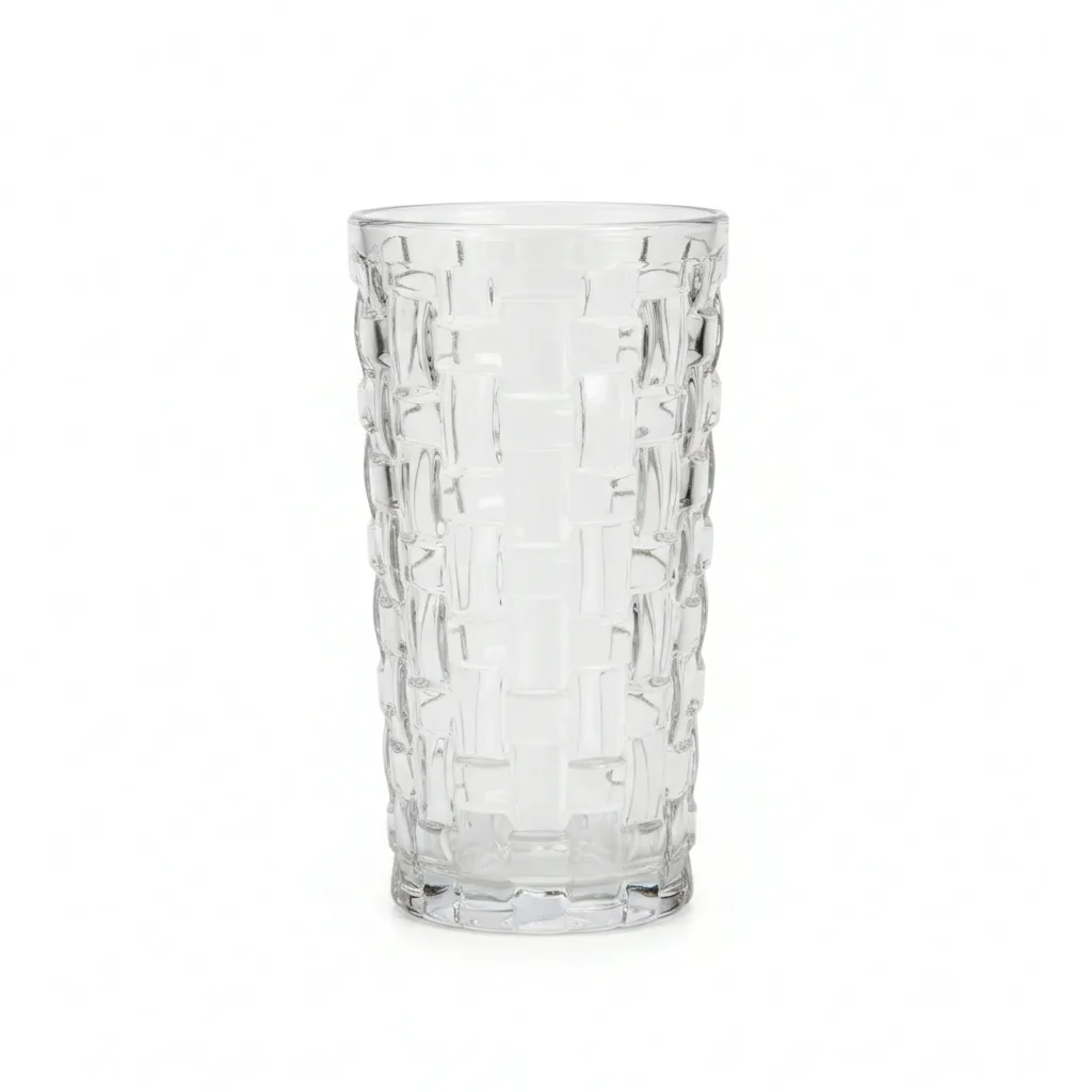 Danny Home Gote Glass 315ml (Set 6) – Gotë Qelqi Transparente me Model Gjeometrik