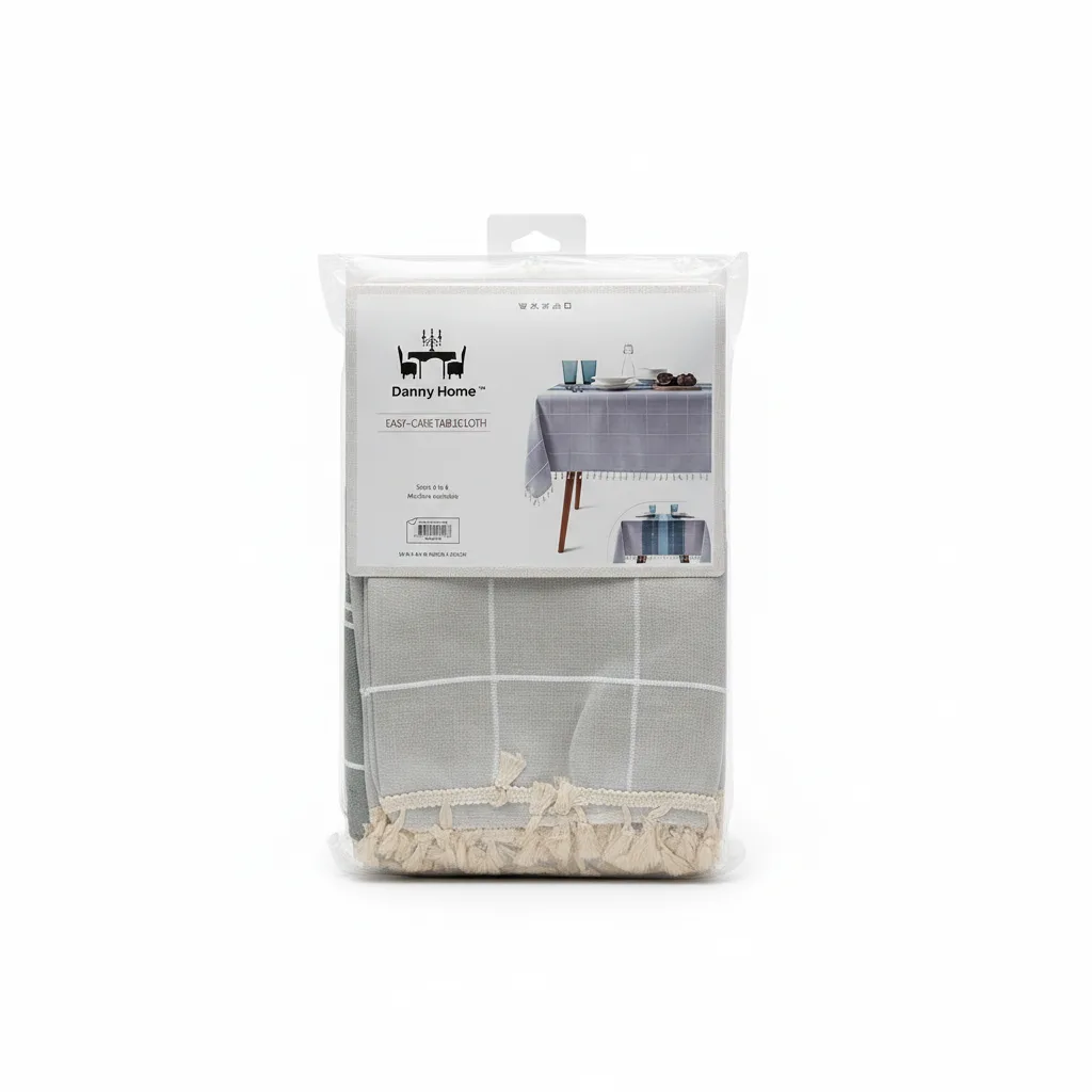 Danny Home Mbulesë Tryeze Easy-Care 140x220 cm me Frryngji për 6–8 Persona