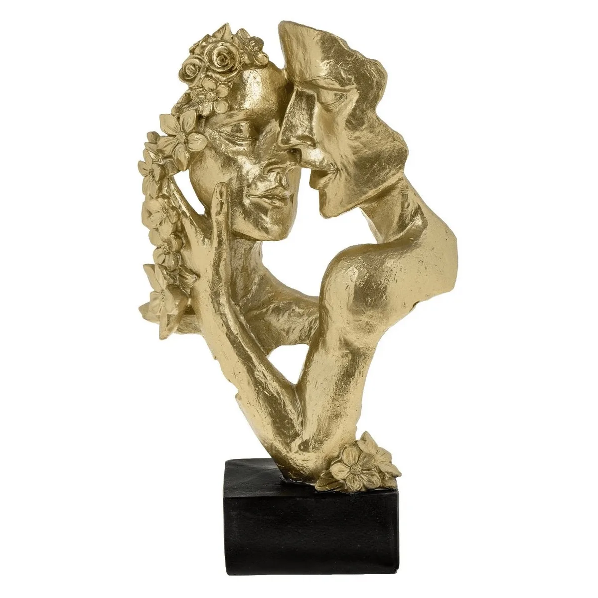Dekoruese me fytyra me lule gold 19x9x30cm
