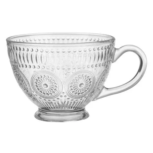Filxhan qelqi transparent me dizajne të stampuara 370ml