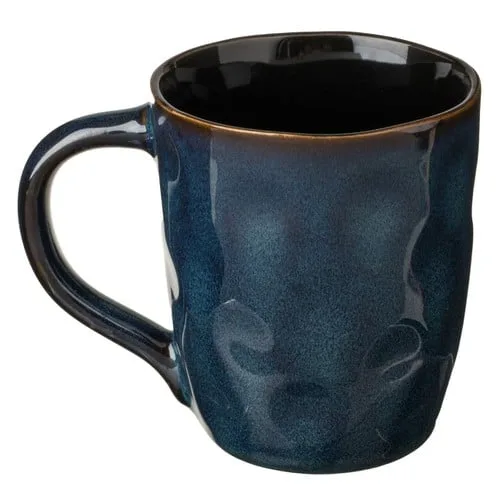 Filxhan qeramik oval blu e thellë me buzë gold "Glaze" me dizajn të...