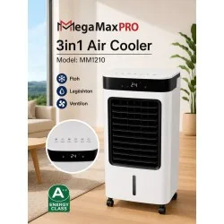 Ftohes Ajri Portativ MegaMax PRO 3in1 Ftohje, Ventilim dhe Lageshtim Ajri | Air Cooler MM1210