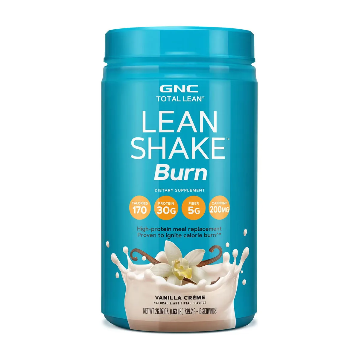 GNC Lean Shake Burn Vanilla protein shake për djegie kalorish dhe energji