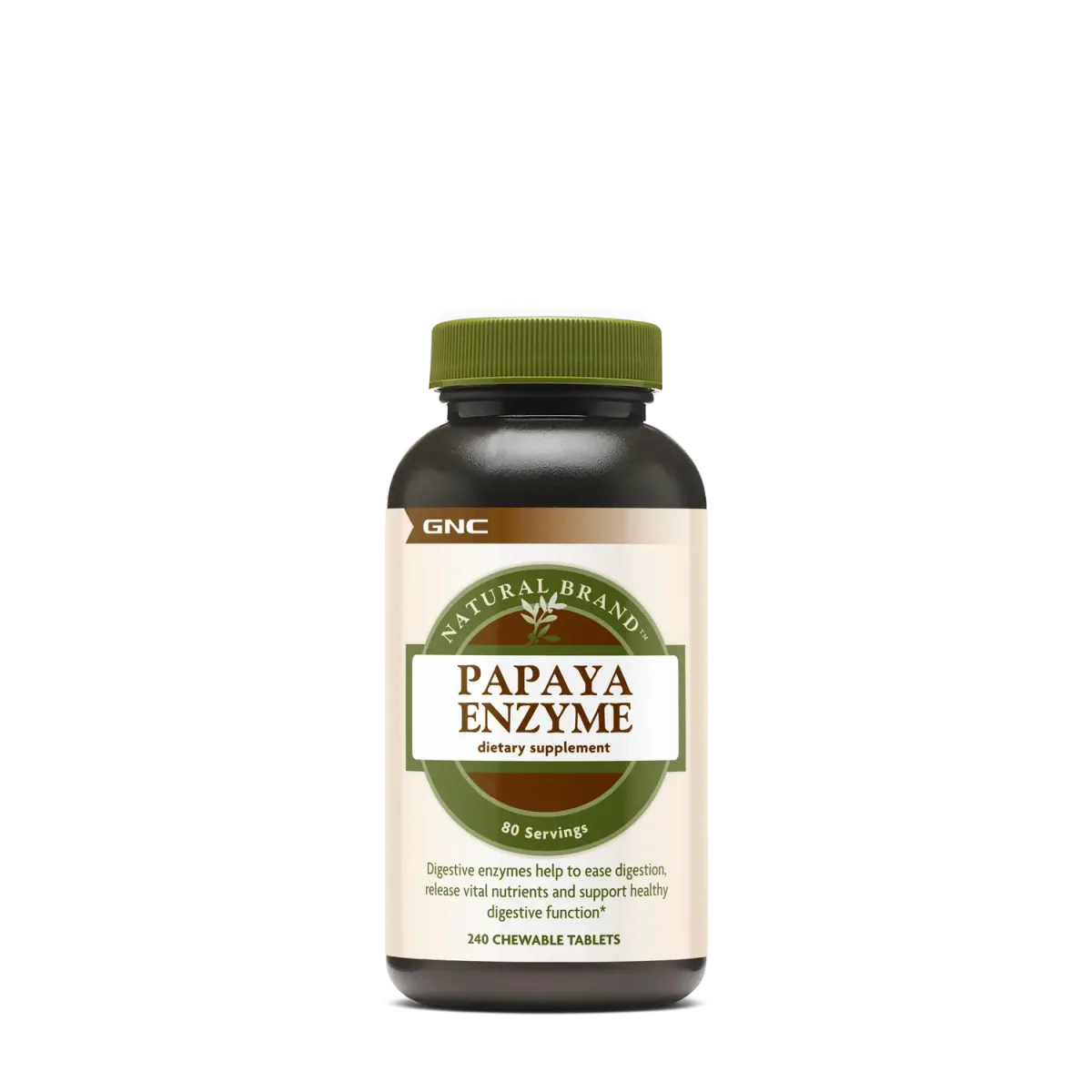 GNC Natural Brand™ Papaya Enzyme – 80 Tableta Përtypëse