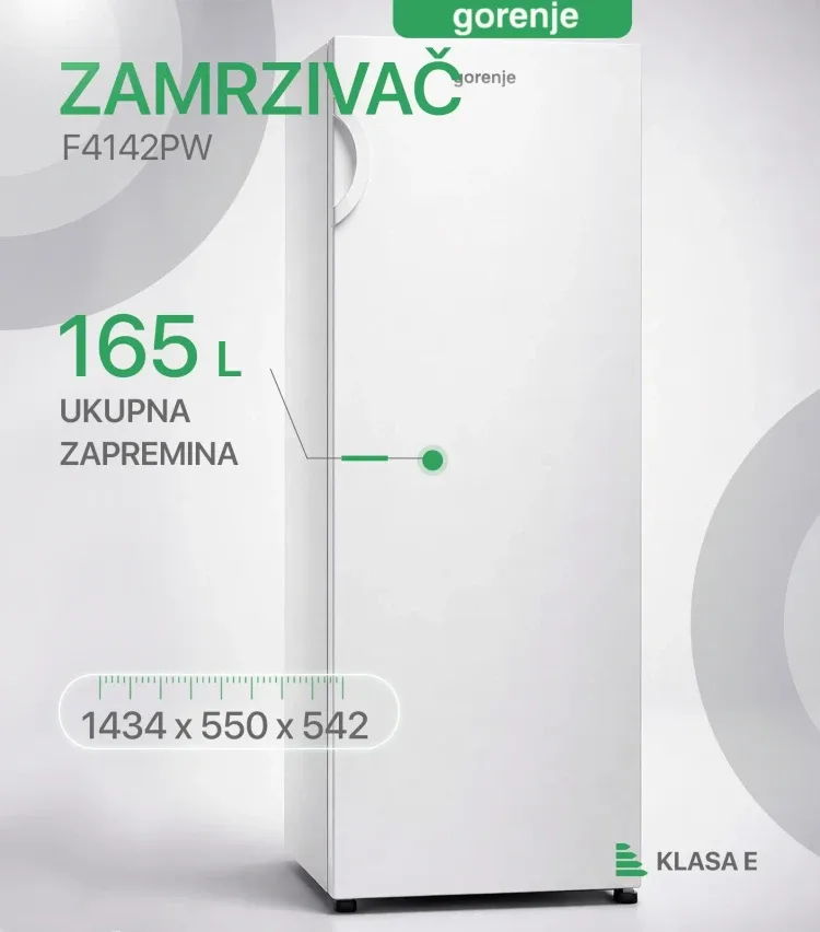 Gorenje F4142PW Vertikalni zamrzivač, 143cm | best price