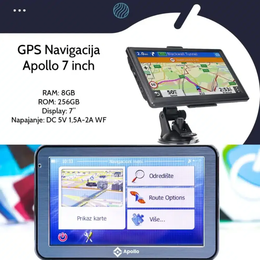 GPS Navigacija Apollo 7 inch za auta i kamione