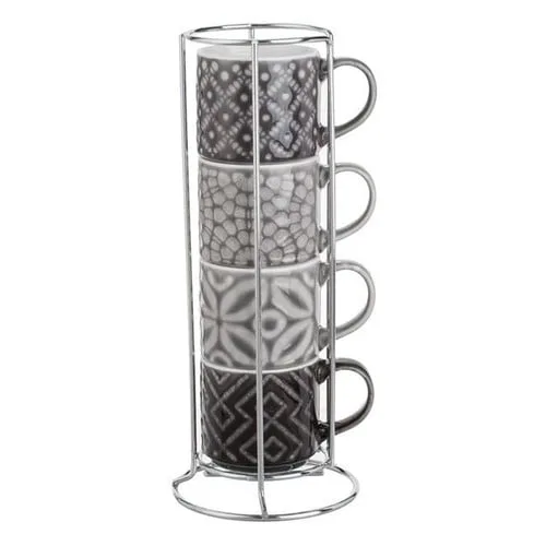 Set 4 filxhanë ngjyrë gri dhe organizuese metalike 100 ml
