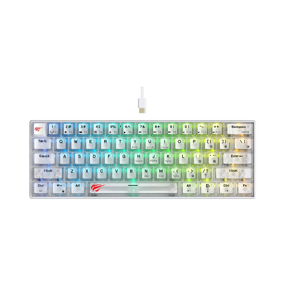HAVIT Gaming Mechanical Keyboard KB903L Transparent White