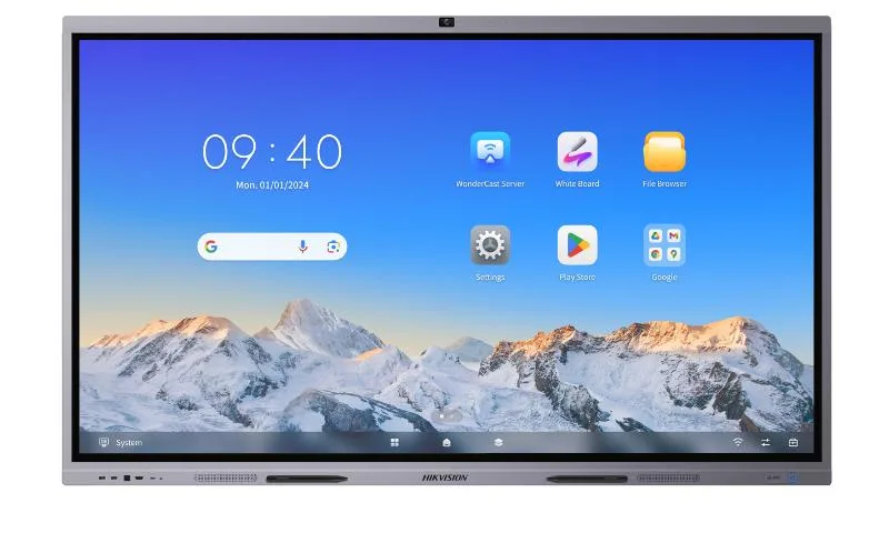 Hikvision Interactive Board 75″ 4K Android 14 me Kamerë 48MP 8GB/128GB DS-D5C75RB