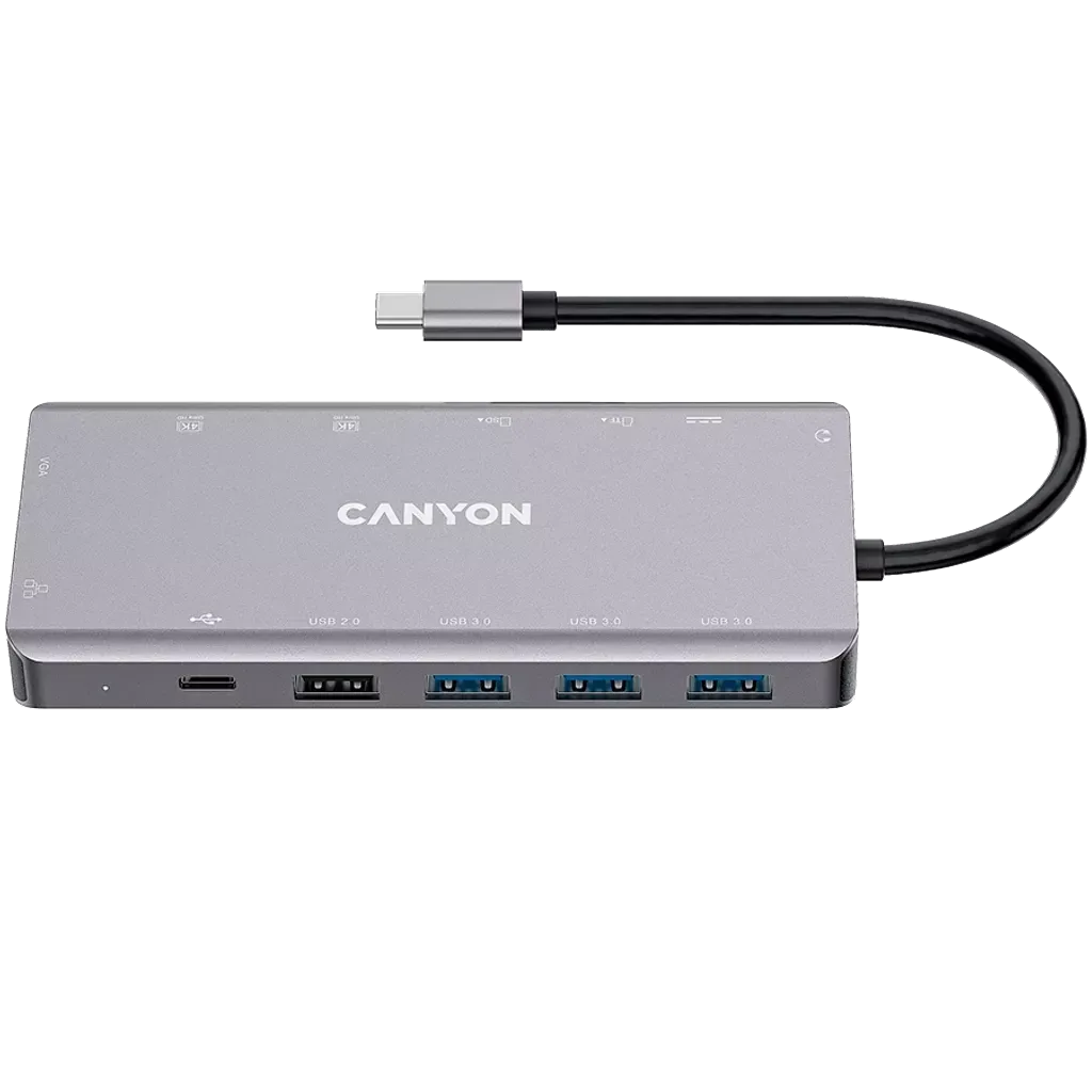 Hub Canyon DS-12 13in1 4k USB-C Tamno siva