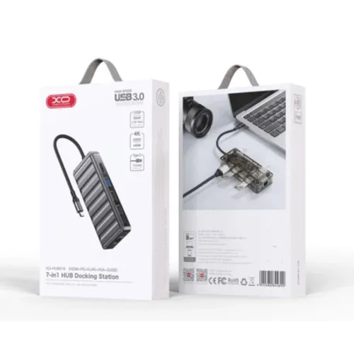 Hub XO 016 USB Type-C Multi-hub 7in1 Docking Station