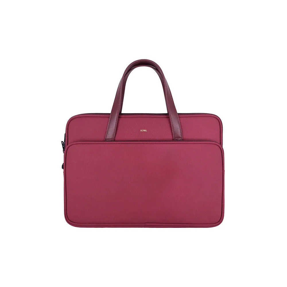 JCPal Milan Briefcase, 13"/14" Ruby Red