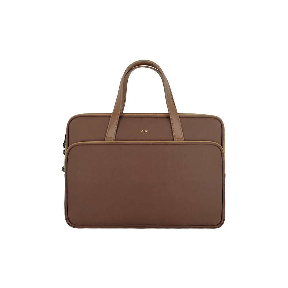 JCPal Milan Briefcase, 13"/14" Sepia Brown