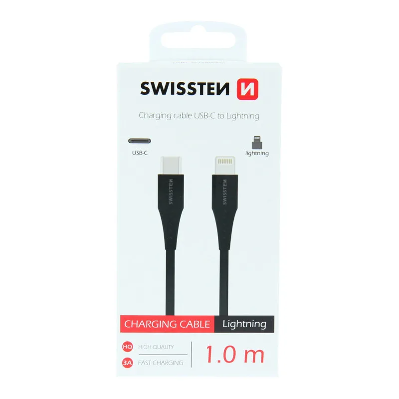 Kabell Swissten USB-C - LIGHT 1M Black