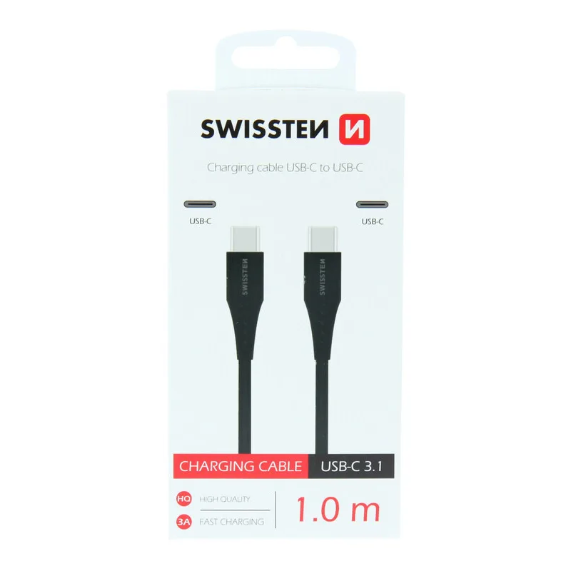 Kabell Swissten USB-C - USB-C 1M Black