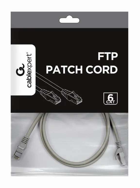 Kabllo GEMBIRD FTP Cat6 Patch Cord, Gri, 1 m (PP6-1M)