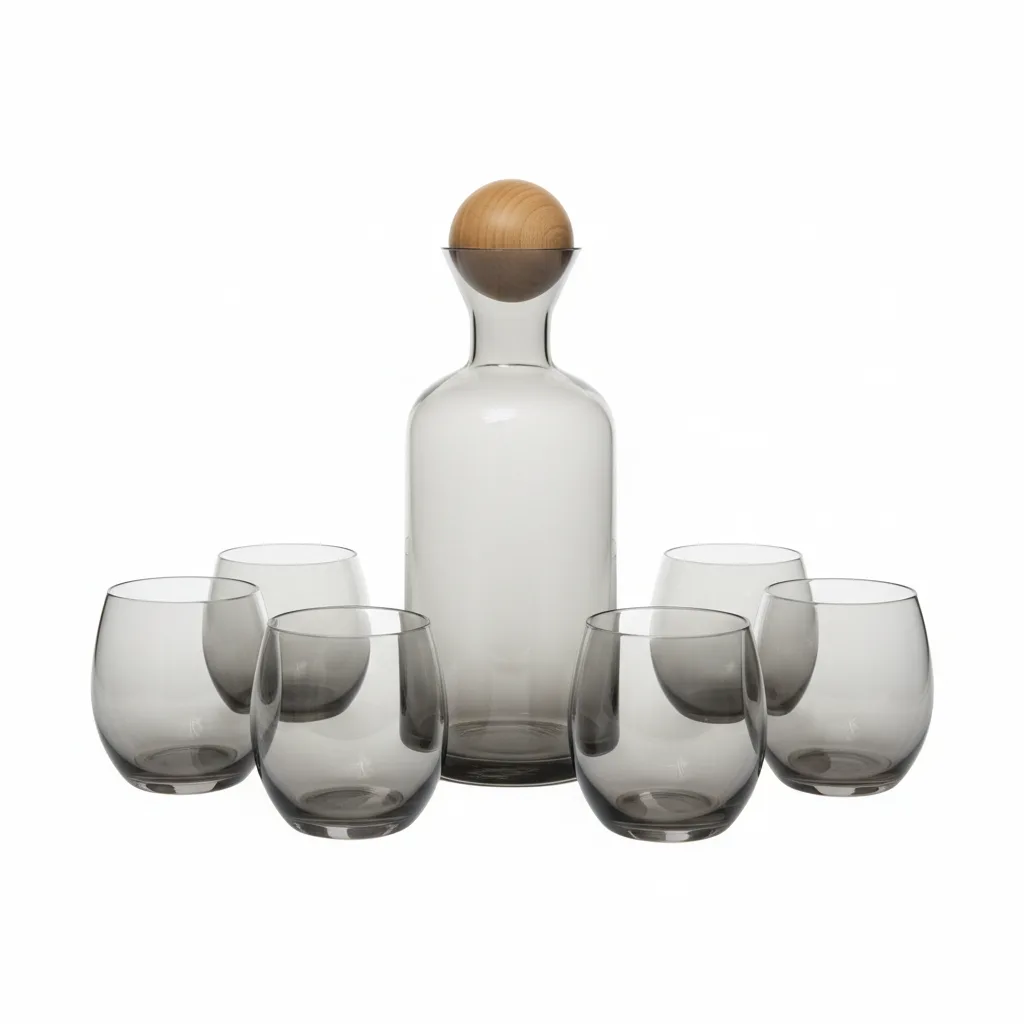 Kane dhe Gota Qelqi Gri me Tapë Druri – Set Modern Minimalist