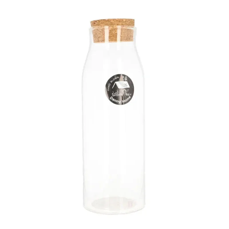 Kavanoz Konservimi / 1200ml / 9*25cm / Qelq - Kapak Bambu