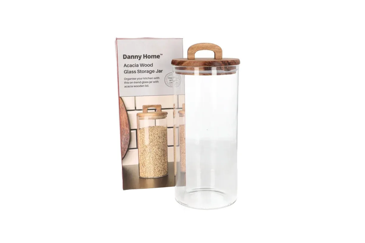 Kavanoz Konservimi / 1300ml / 10*22cm / Qelq - Kapak Dru Akacia
