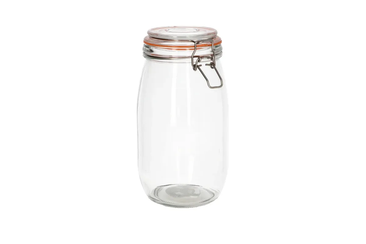 Kavanoz Konservimi / 1500ml / 9*22cm / Qelq - Kapak Bambu