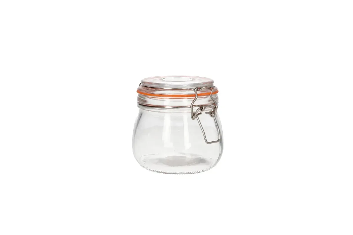Kavanoz Konservimi / 500ml / 9*10cm / Qelq - Kapak Bambu