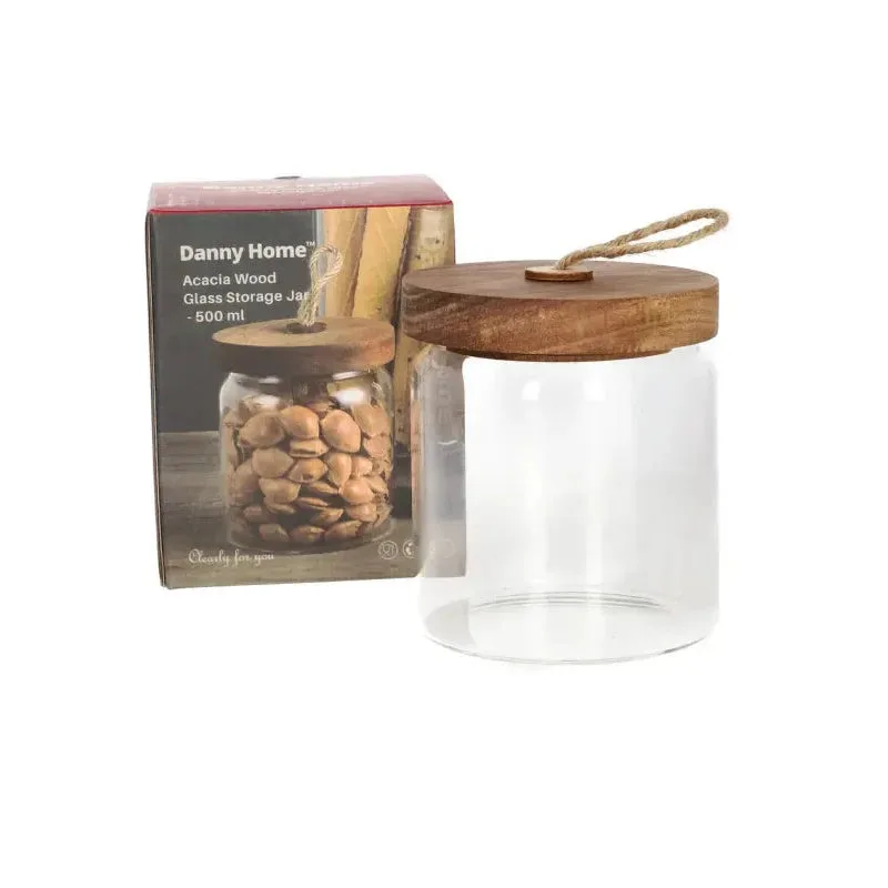 Kavanoz Konservimi / 500ml / 9*9*11cm / Qelq - Kapak Dru Akacia