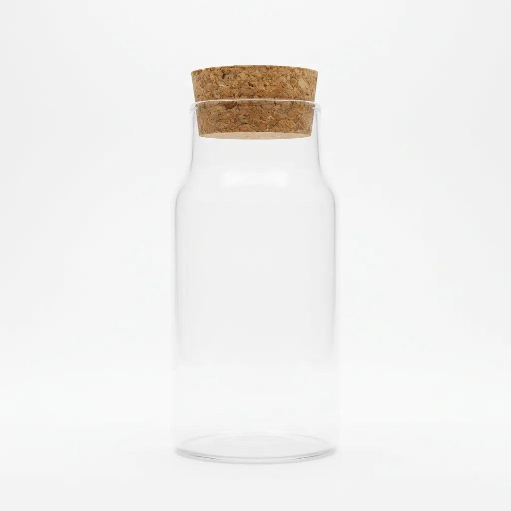 Kavanoz Konservimi 800ml prej Qelqi me Kapak Bambuje