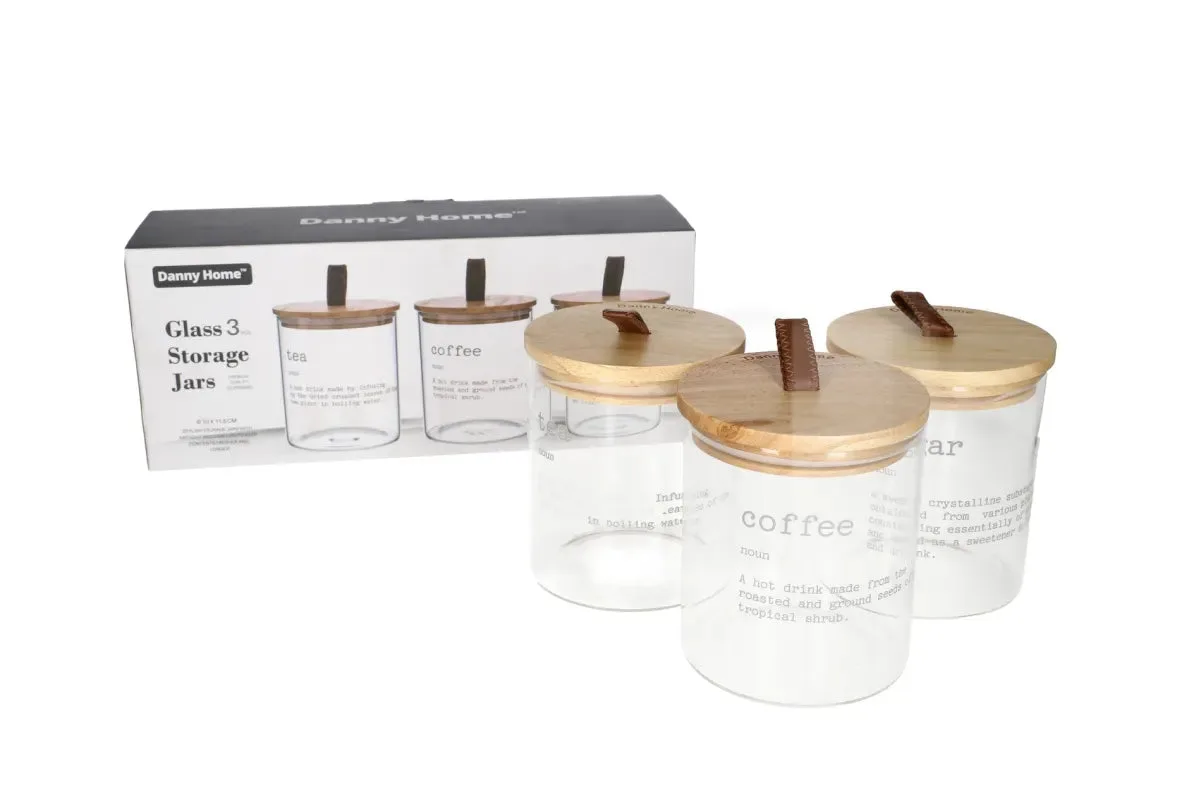 Kavanoz Konservimi / Set 3 cope / 750ml / 10*12.7cm / Qelq - Kapak Bambu / Tea Shkrim