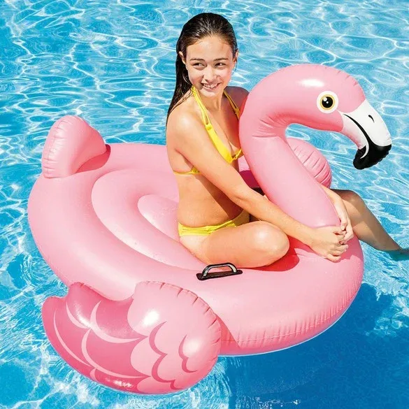 Komardare Për Fëmijë Rozë Në Forme Flamingo ''Intex'' 1.42x1.37x0.97 M