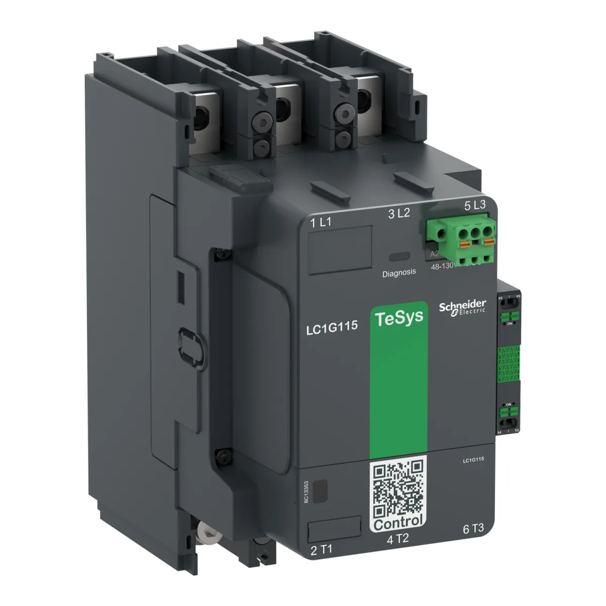 Kontaktor Schneider Electric LC1G185KUEN – 110 kW, bobinë 100–250 V AC/DC