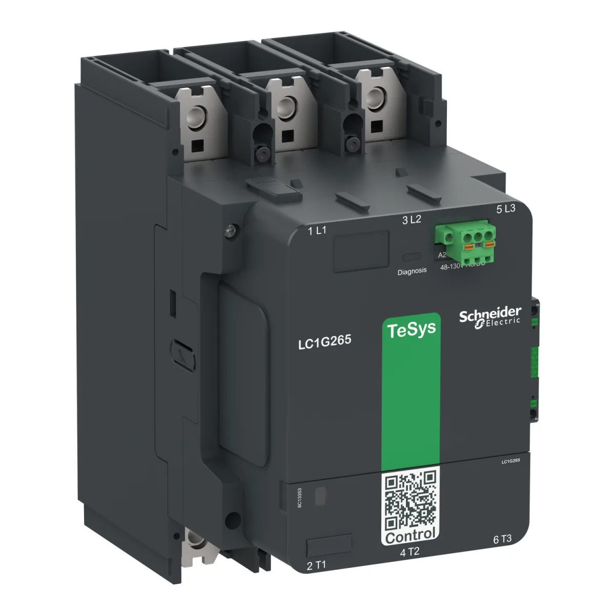 Kontaktor Schneider Electric LC1G225KUEN – 110 kW, bobinë 100–250 V AC/DC
