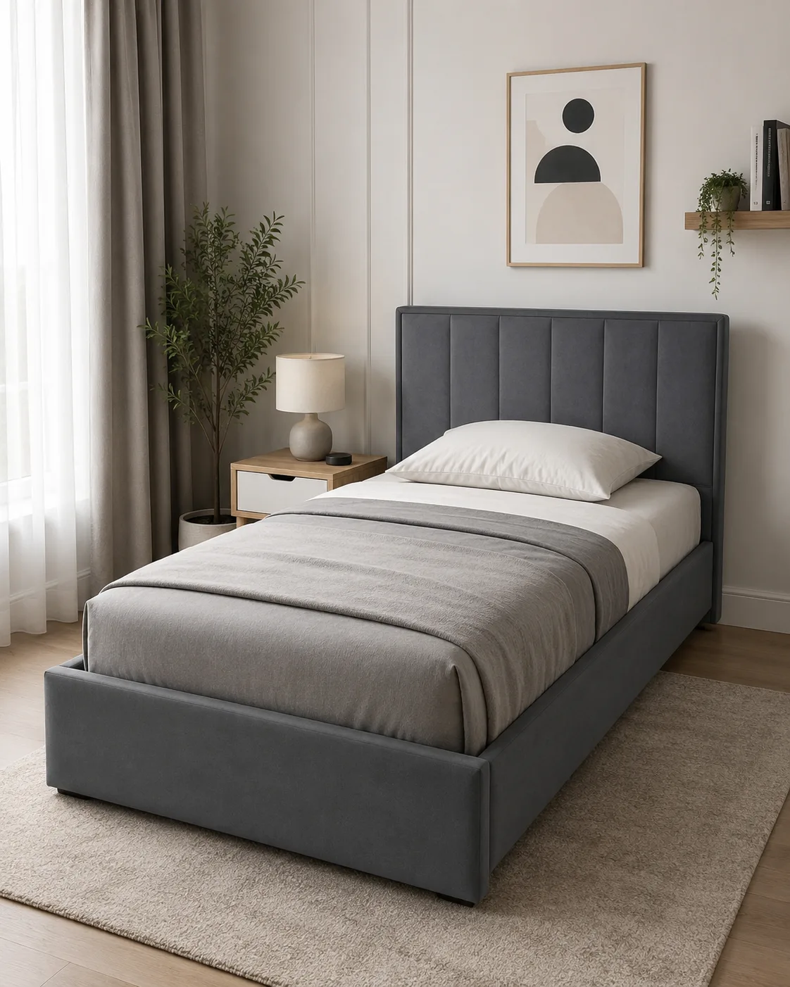Krevat Orion Gri – Tek 90x190 & Dopio 160x190 + Zgare Krevati