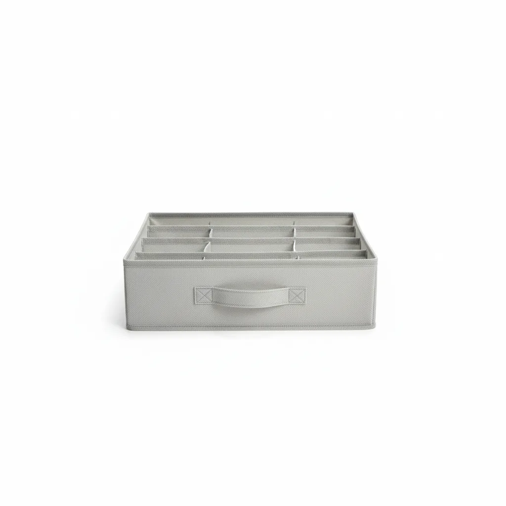 Kuti Organizative / 32*32*10cm / 6 ndarje / me doreze / Bardhe