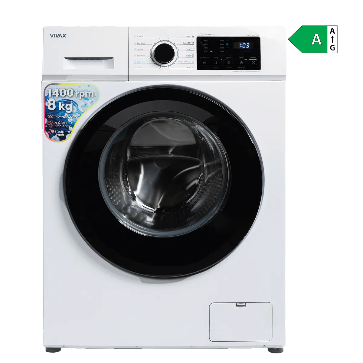 Lavatrice VIVAX WFL-140812CI 8 KG Inverter A(A+++) 1400 rpm
