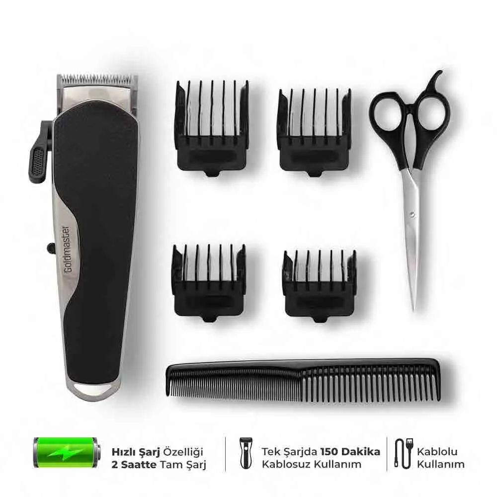 Makine qethje per floke dhe mjeker GOLDMASTER GM-8132 HERMES Rechargeable Hair Clipper