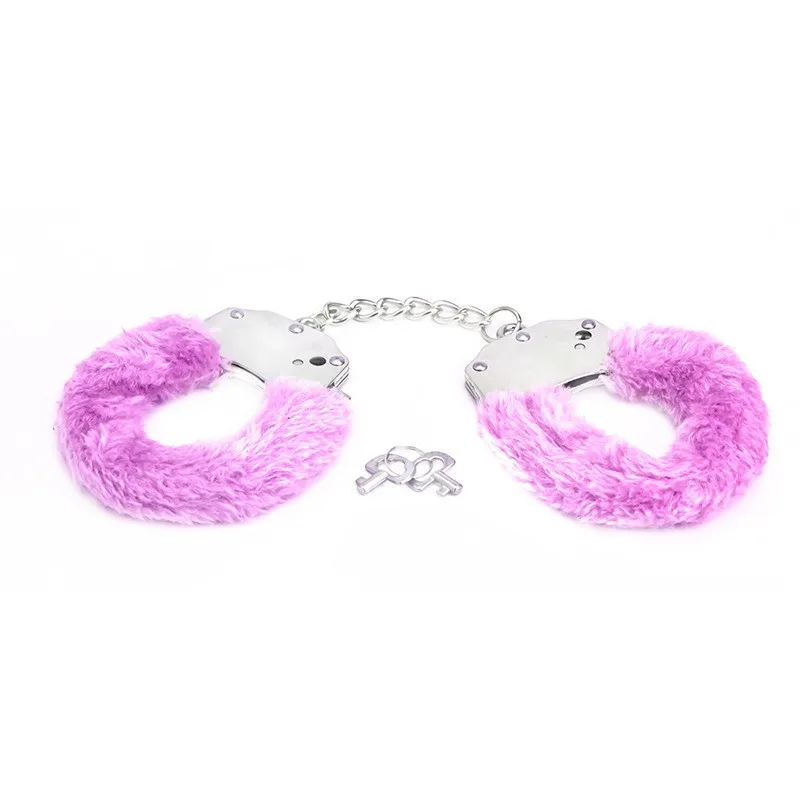 Metal Handcuffs with pink fur
