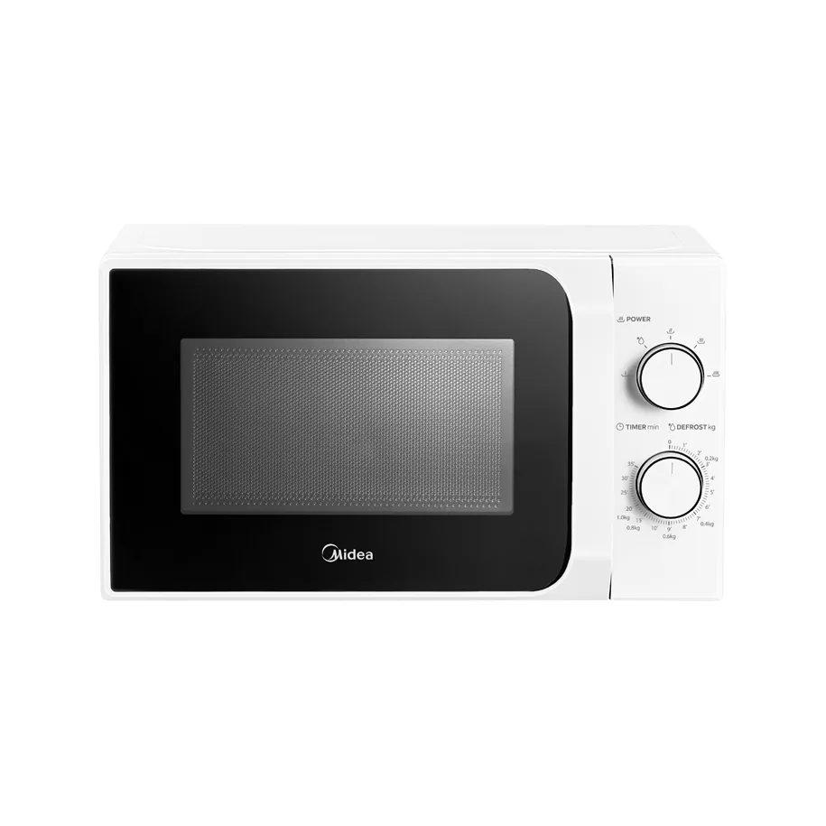 Mikrovale Midea MM20CF2E 20L 700W me Kontroll Mekanik dhe Shkrirje – E Bardhë