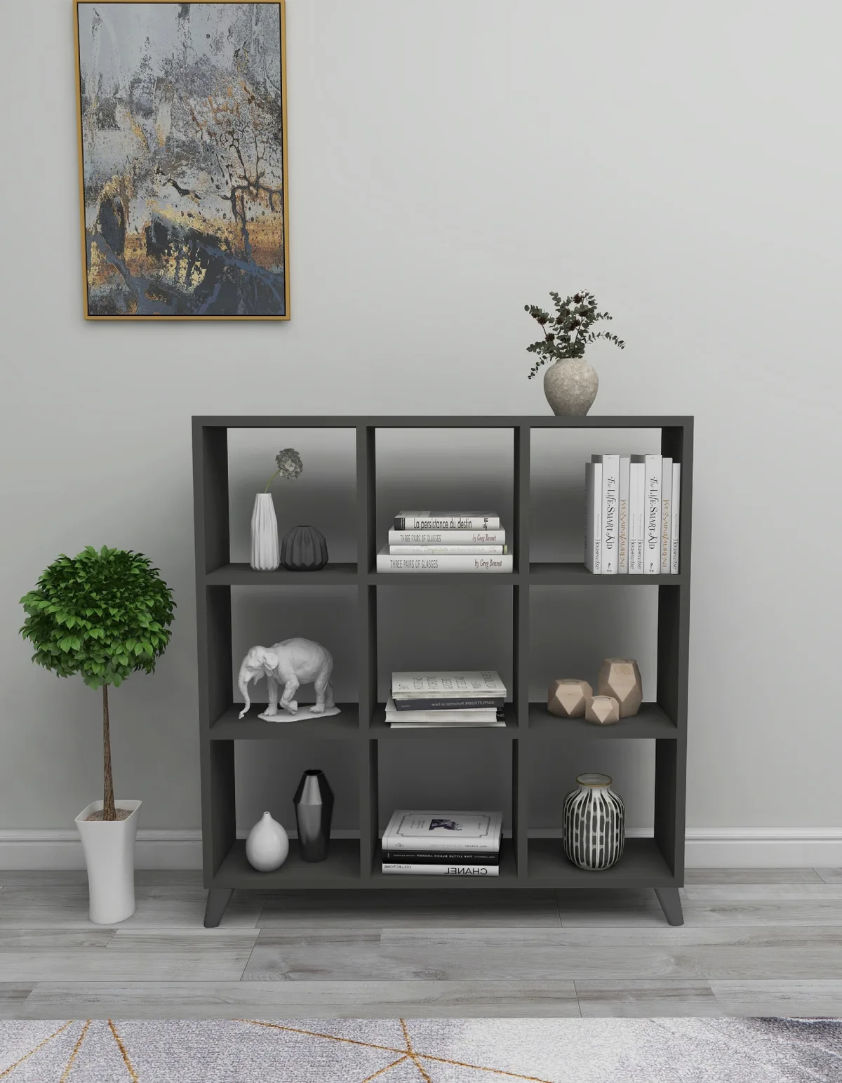 Mobilje CUBE/Square Bookshelf - Anthracite