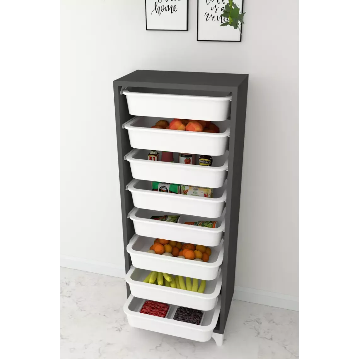 Mobilje DORA Cabinet WITH 8 Baskets - Anthracite