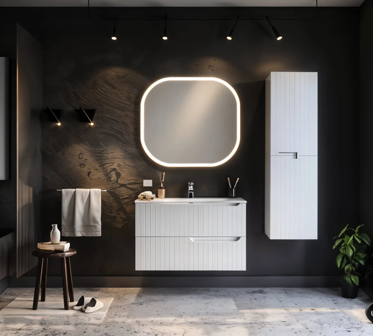 Mobilje Hidrosanitare Modeli ENZA MATTE WHITE 100x45cm